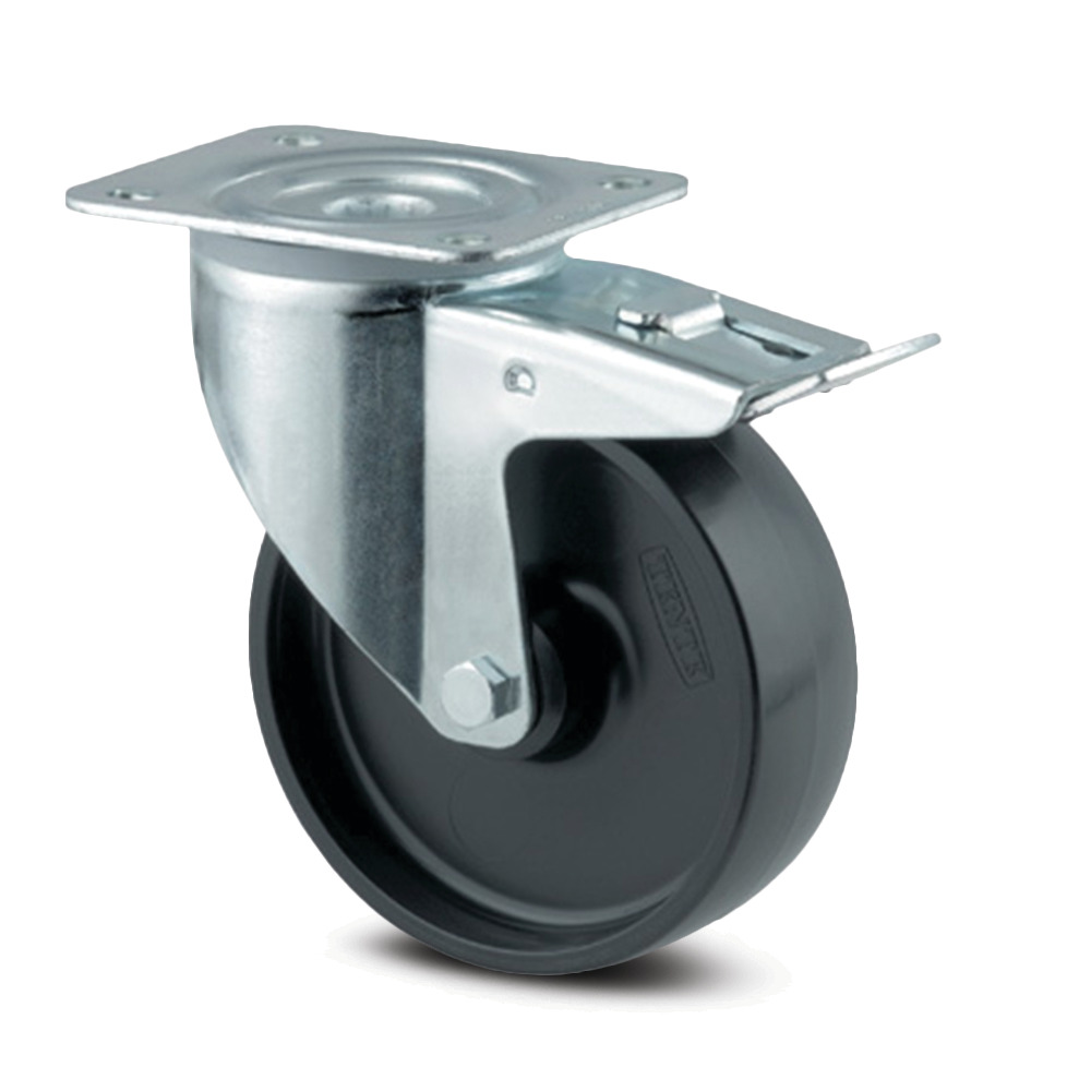 Swivel castor with total lock 3.94 in