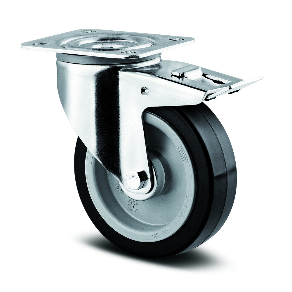 Swivel castor with total lock 100 mm