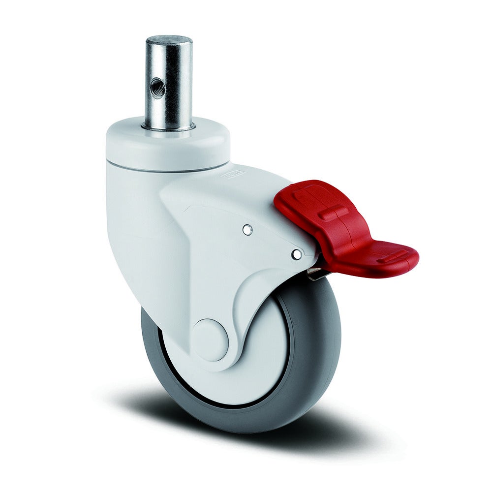 Swivel castor with wheel brake 100 mm