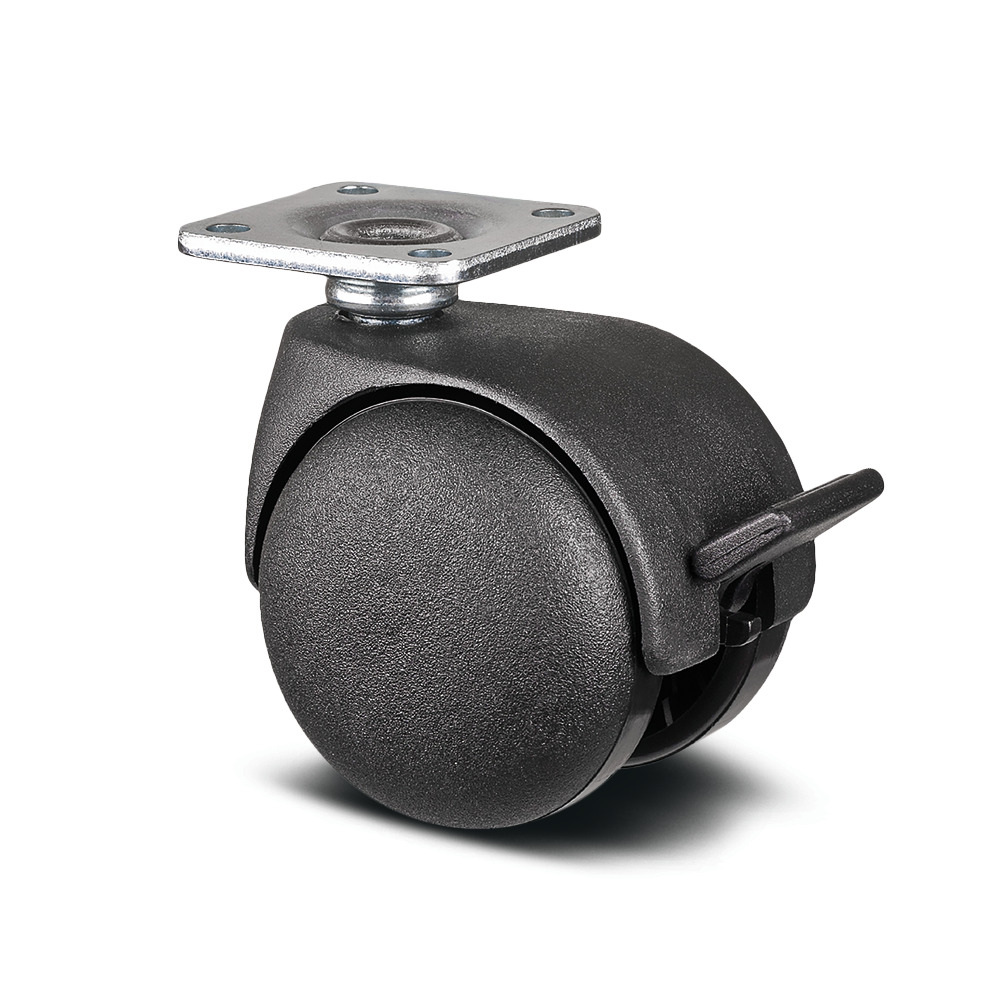 Swivel castor with wheel brake 1.97 in