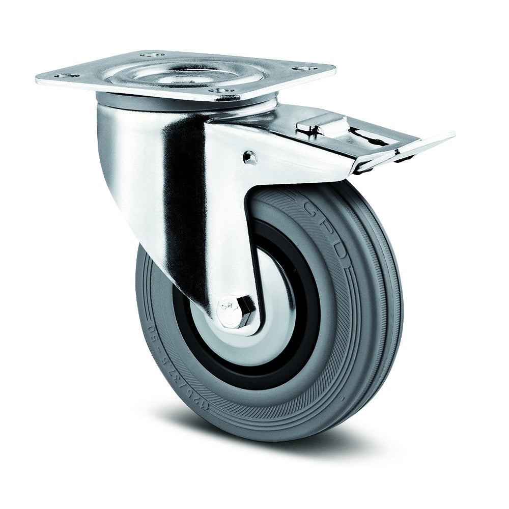 Swivel castor with total lock 100 mm