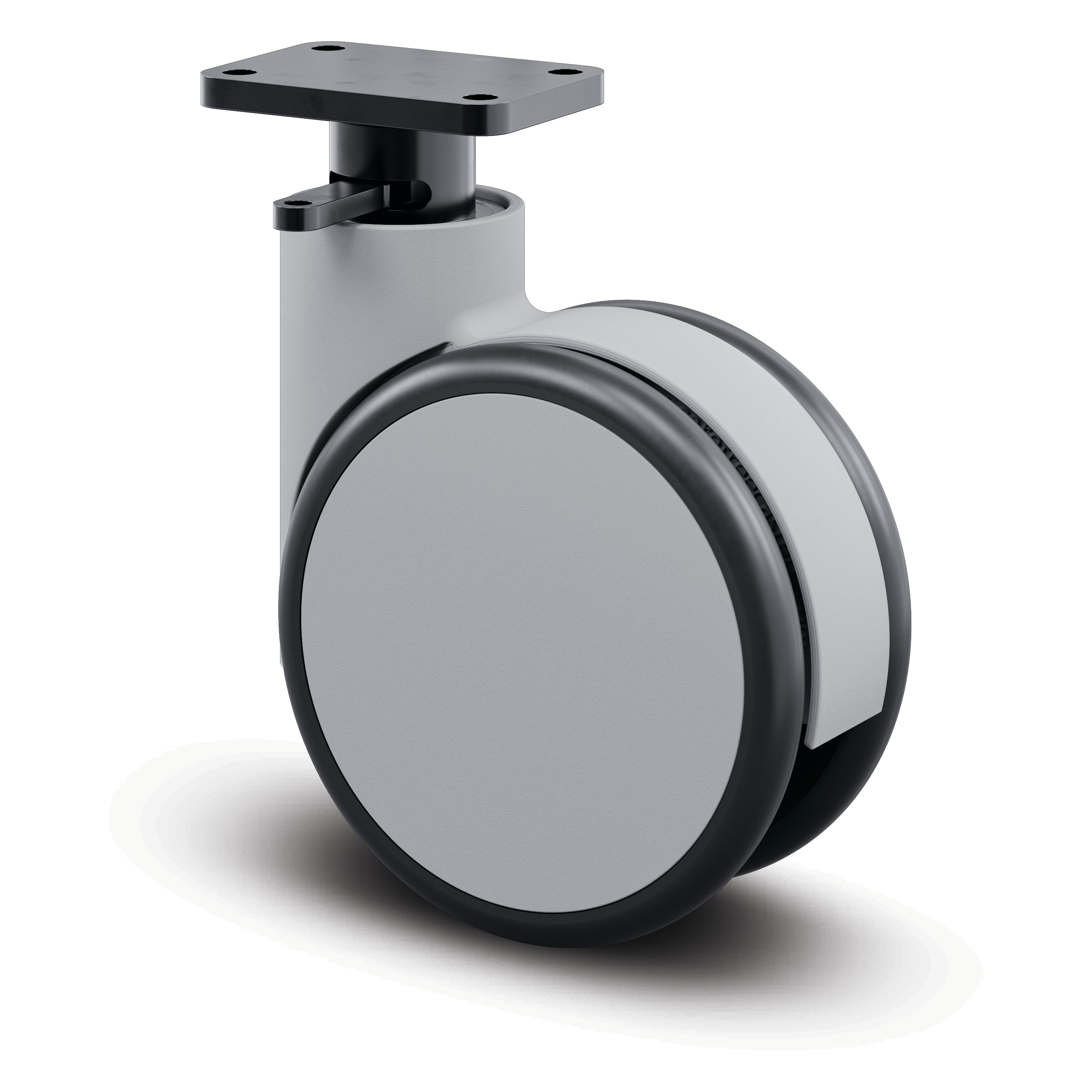 Swivel castor with central locking (directional lock, free, wheel lock) 150 mm