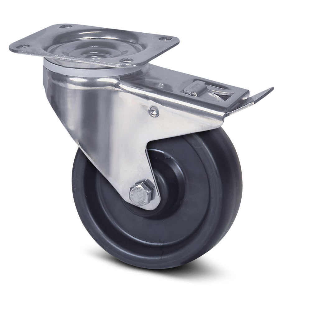 Swivel castor with total lock 80 mm