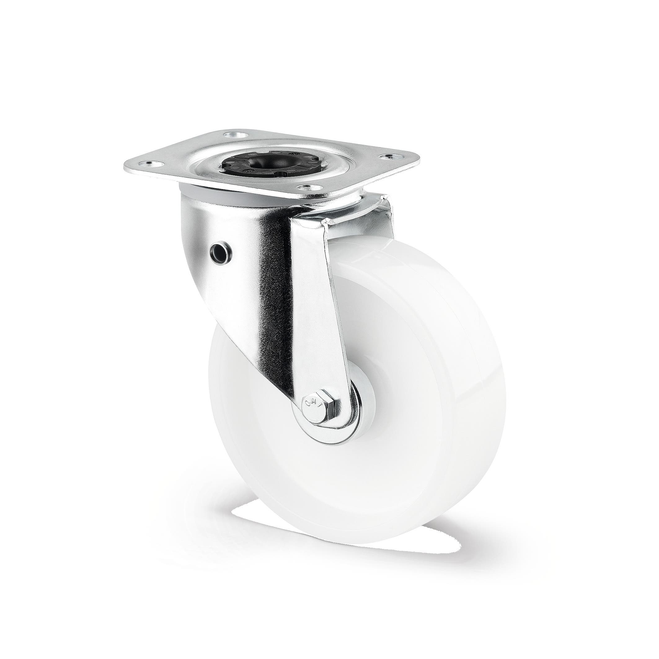 Swivel castor with spring loaded directional lock 125 mm