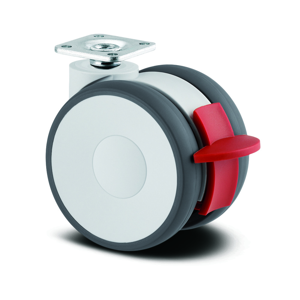 Swivel castor with wheel brake 2.95 in