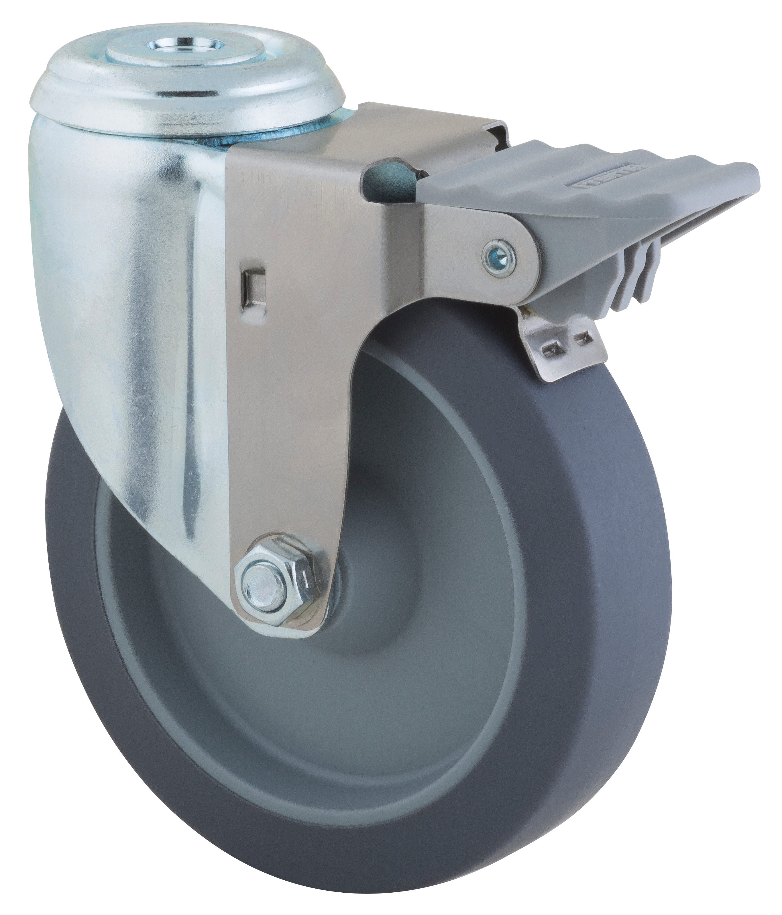 Swivel castor with wheel brake 4 in