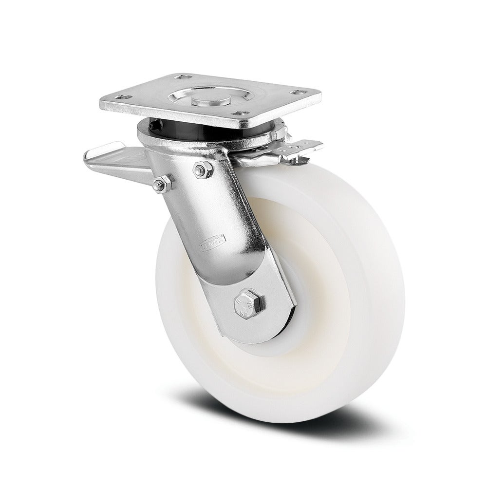 Rueda giratoria con Freno total, Parte delantera de la rueda 150 mm