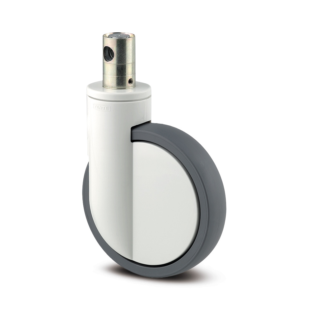 Swivel castor with central , total lock 5.91 in