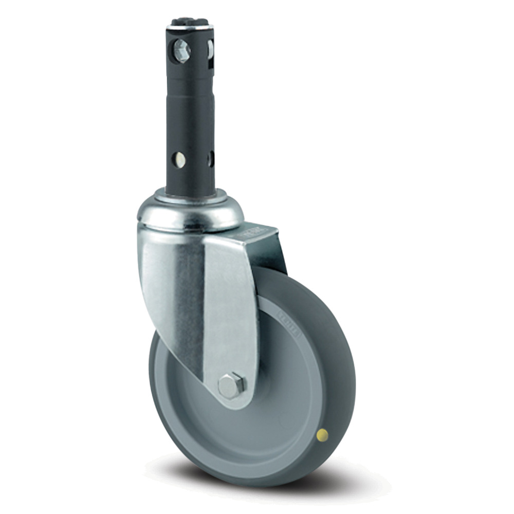 Ruota girevole con freno totale centralizzato 100 mm