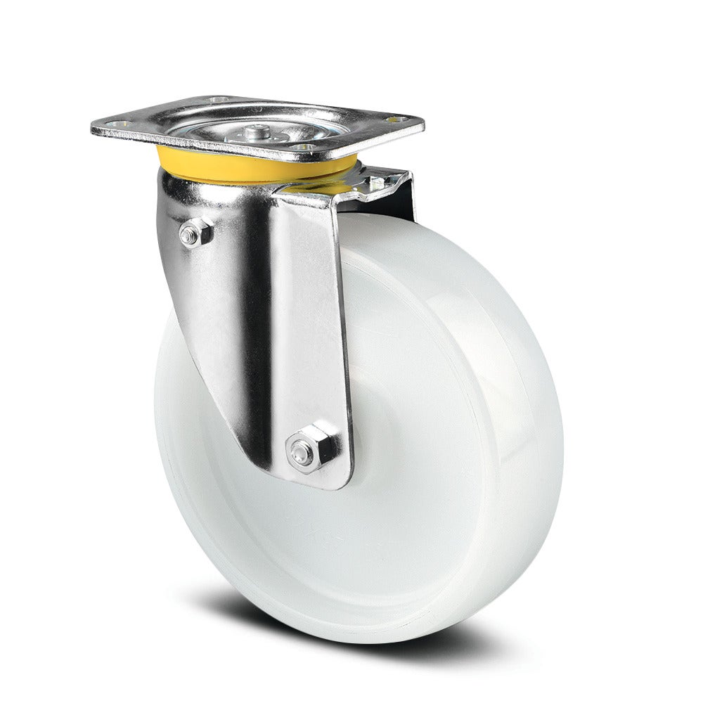 Roulette pivotante avec rappel de direction automatique 200 mm