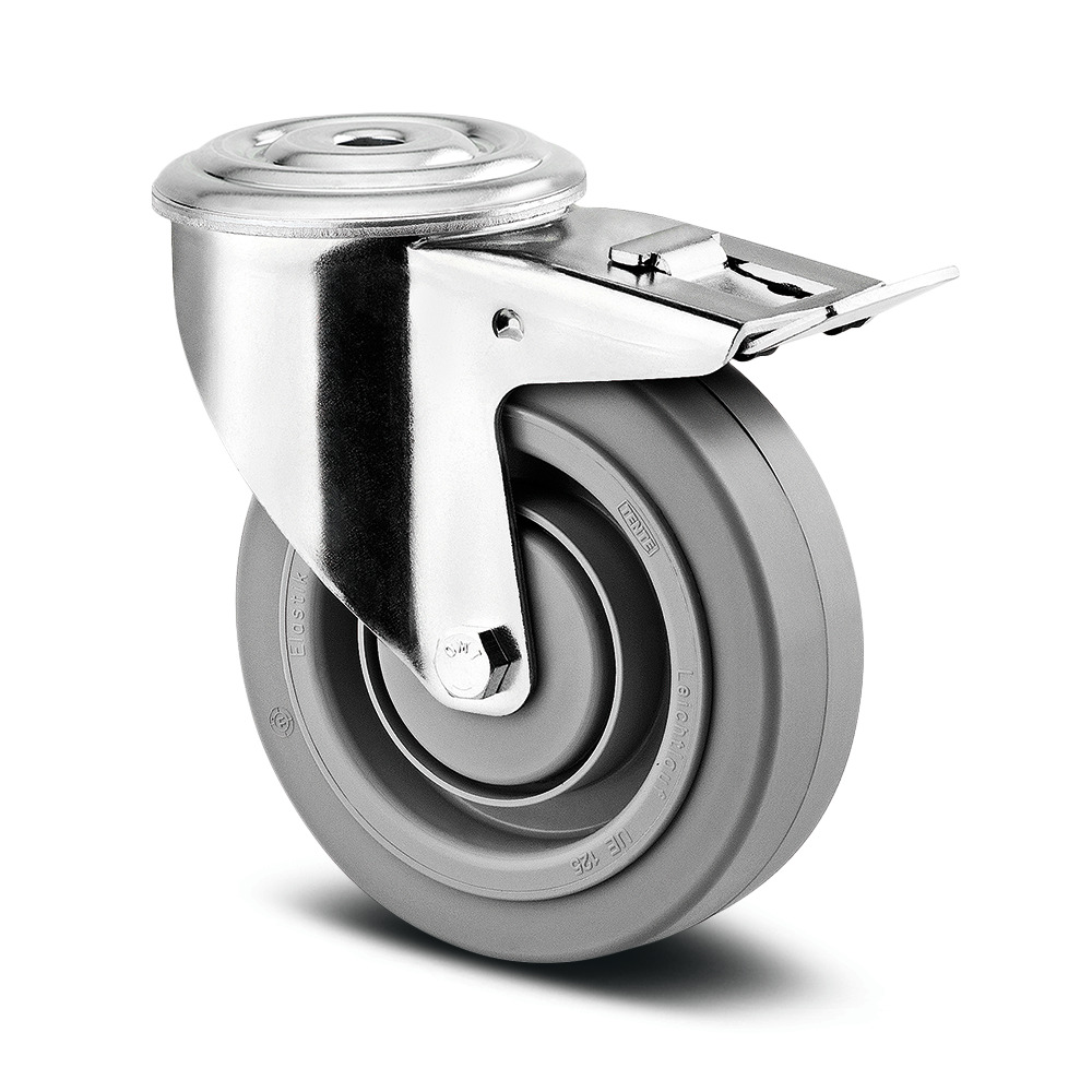 Swivel castor with total lock 125 mm