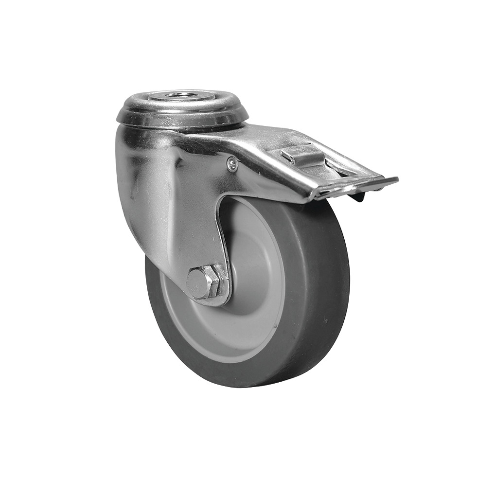 Swivel castor with total lock 4 in