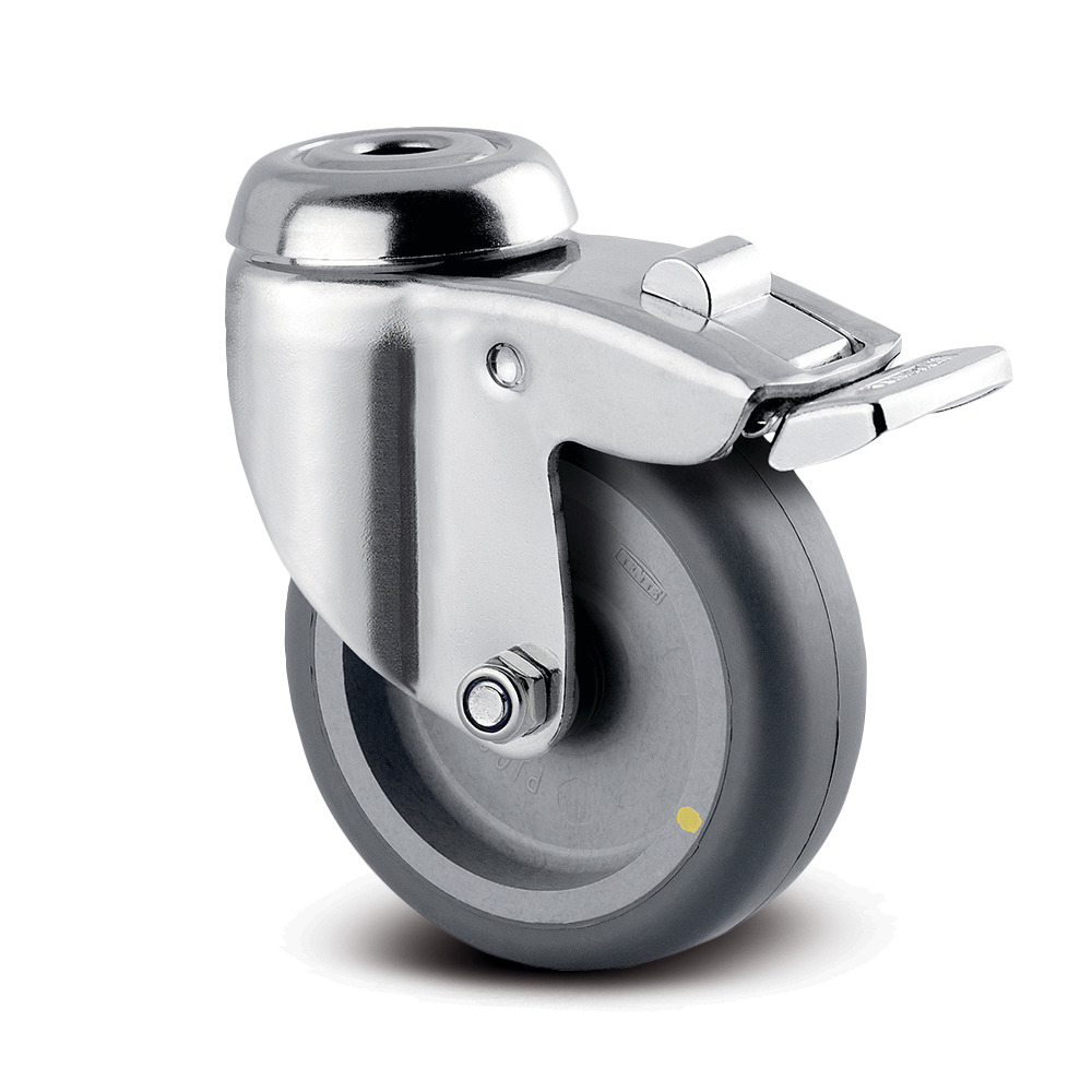 Ruota girevole con freno totale 100 mm