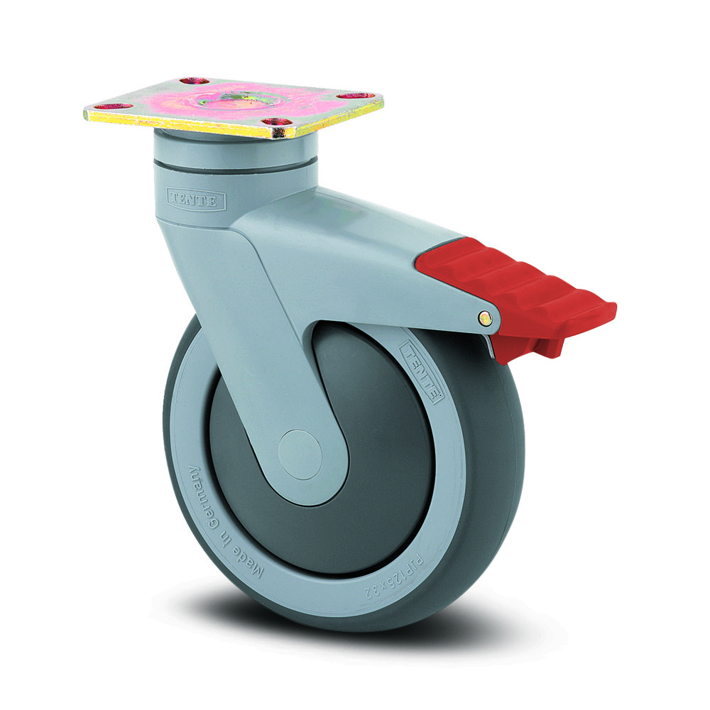 Swivel castor with total lock 4.92 in