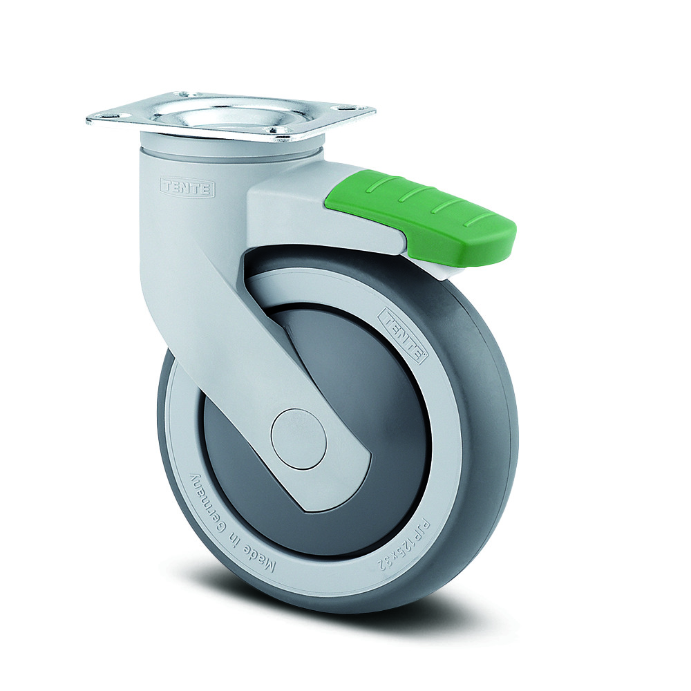 Roulette pivotante à blocage directionnel 125 mm
