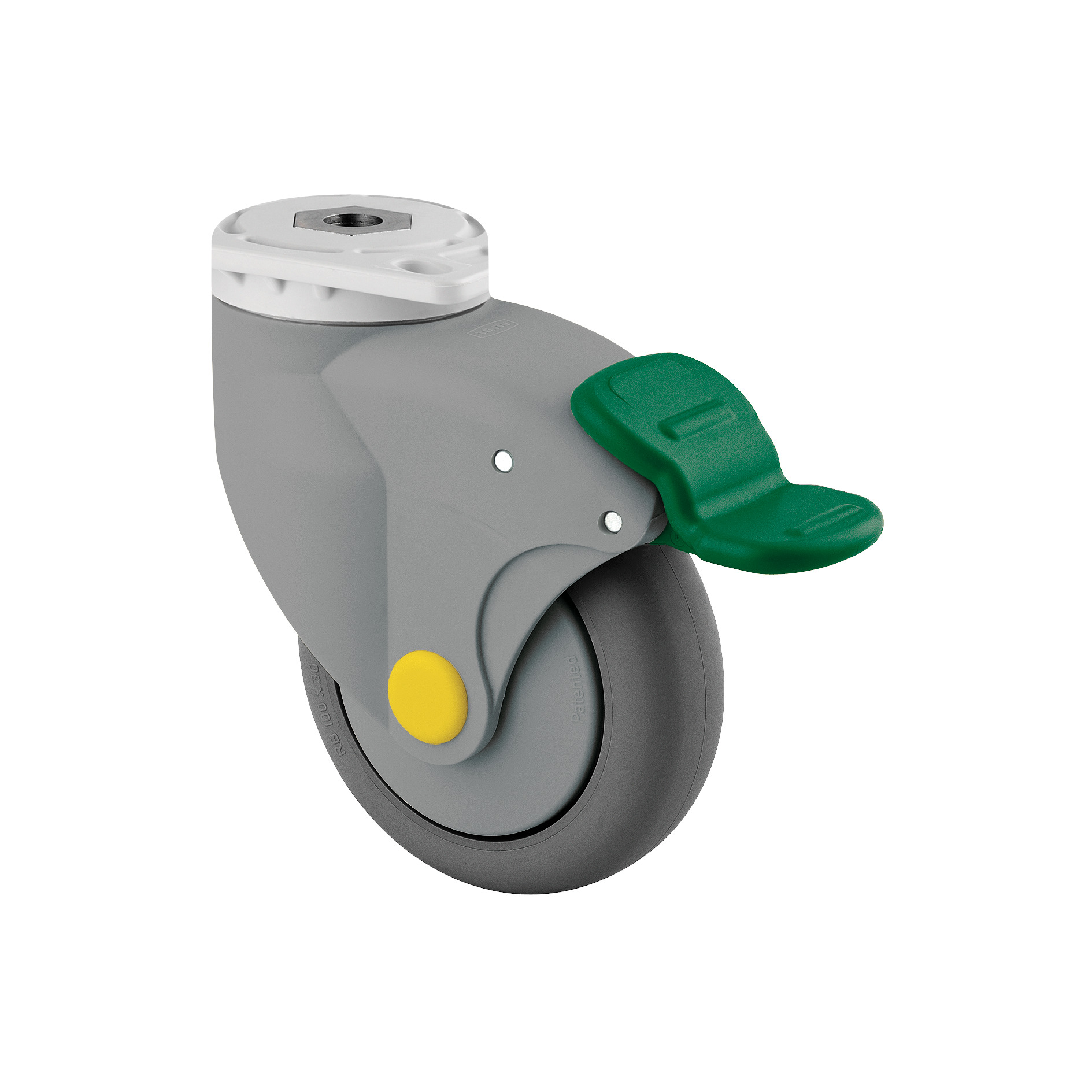 Swivel castor with directional lock 4.92 in