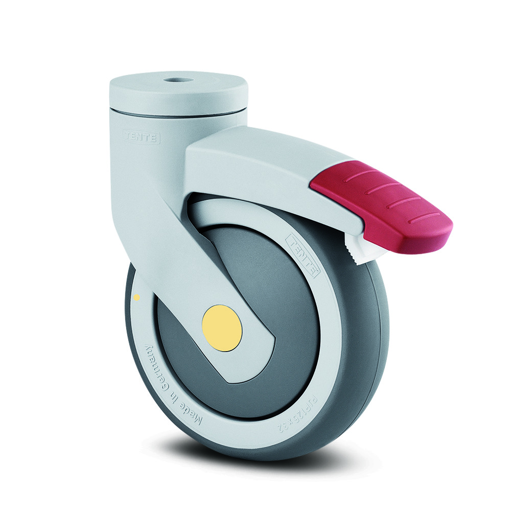 Roulette pivotante à blocage total 125 mm