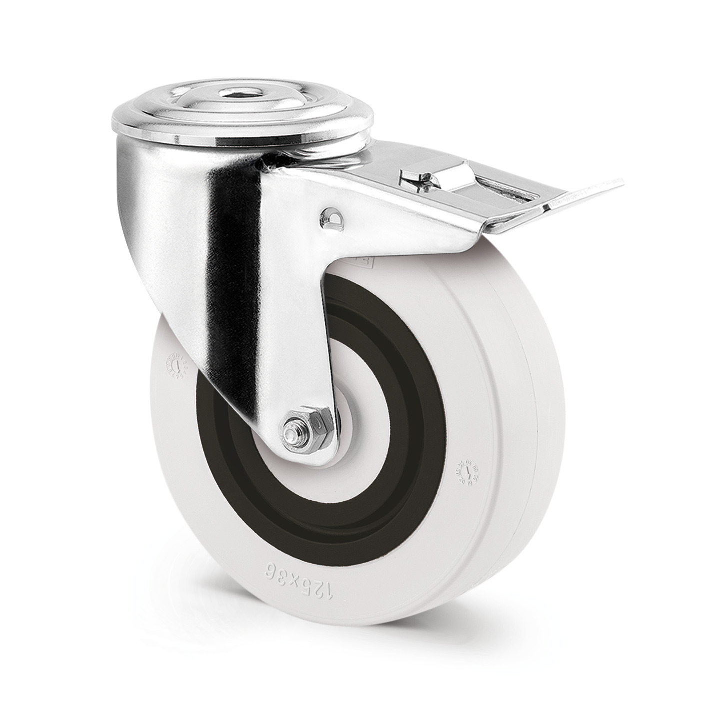 Ruota girevole con freno totale 125 mm