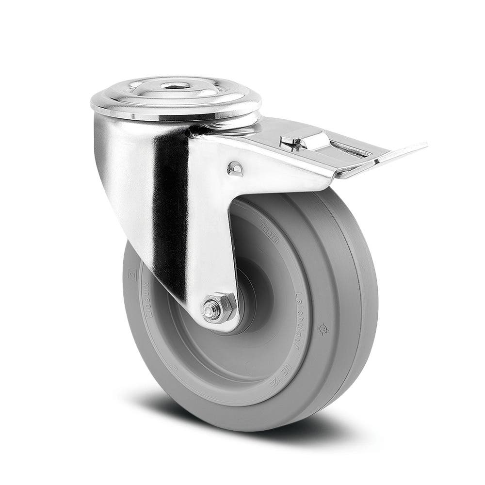 HMF 6710 Zware wielen met PU-rem | 4 stuks | 100 mm | tot 460 kg | oranje HMF 6710 Zware wielen met PU-rem | 4 stuks | 100 mm | tot 460 kg | oranje
