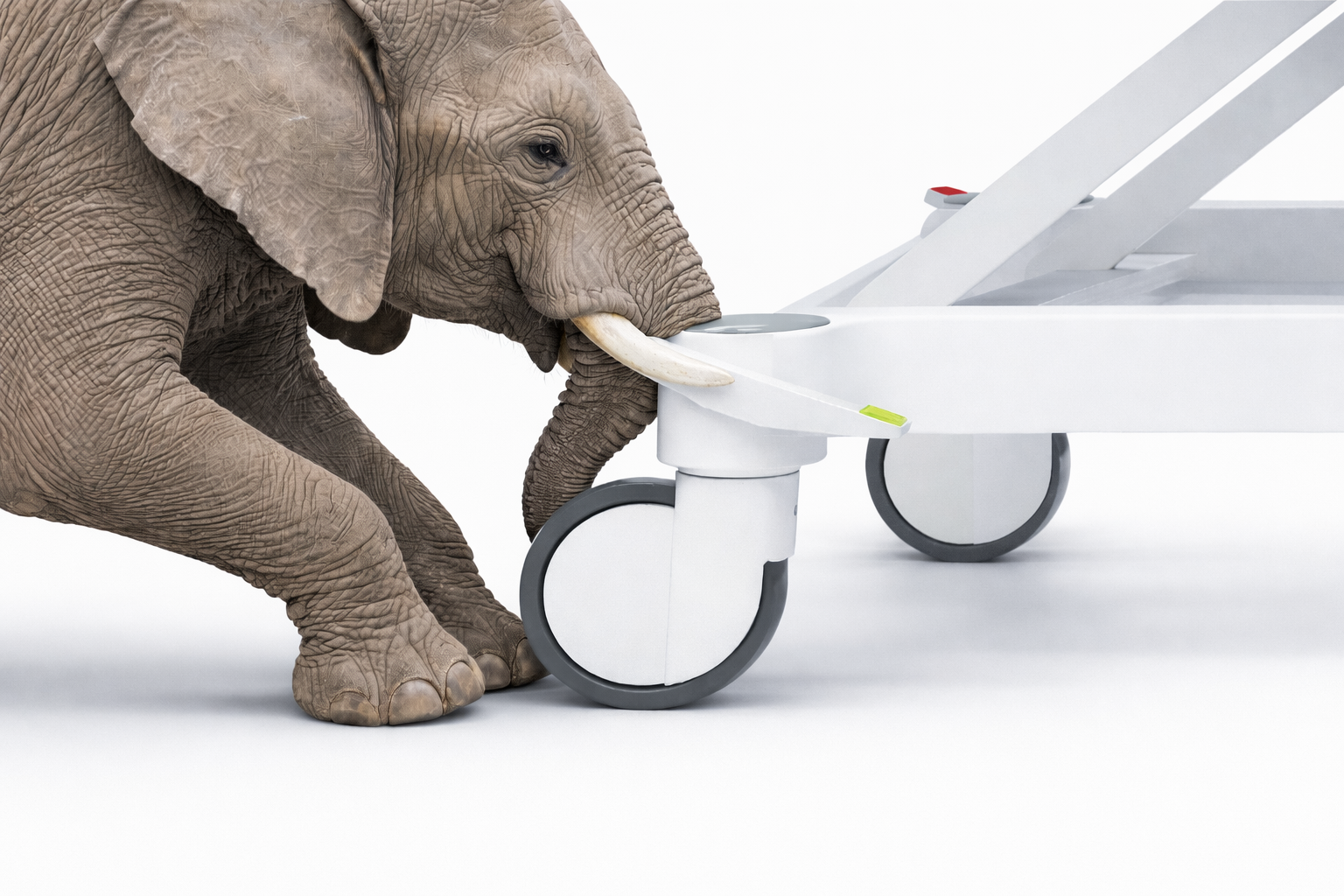 Elefant und Wagenrad im Detail
