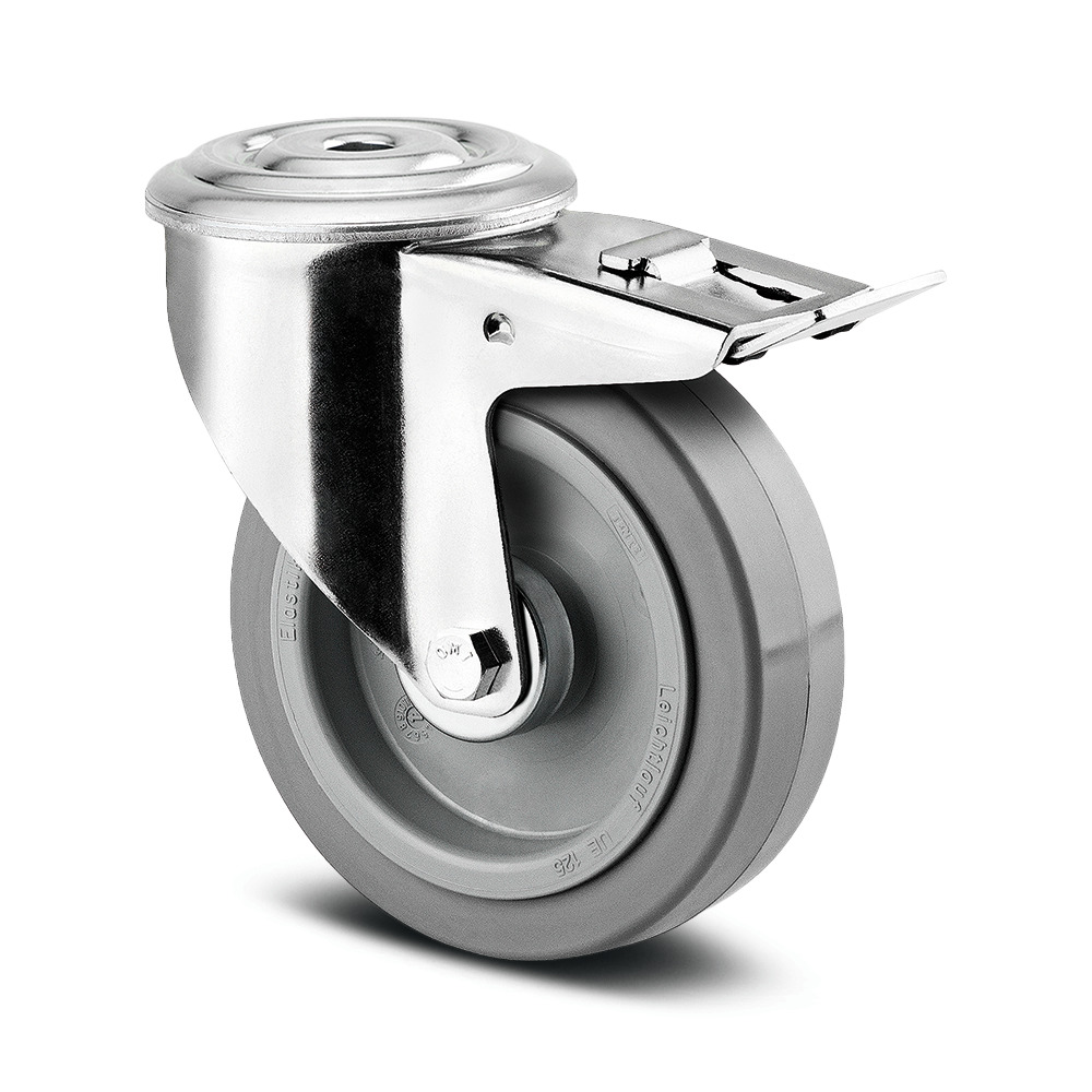 Swivel castor with total lock 125 mm