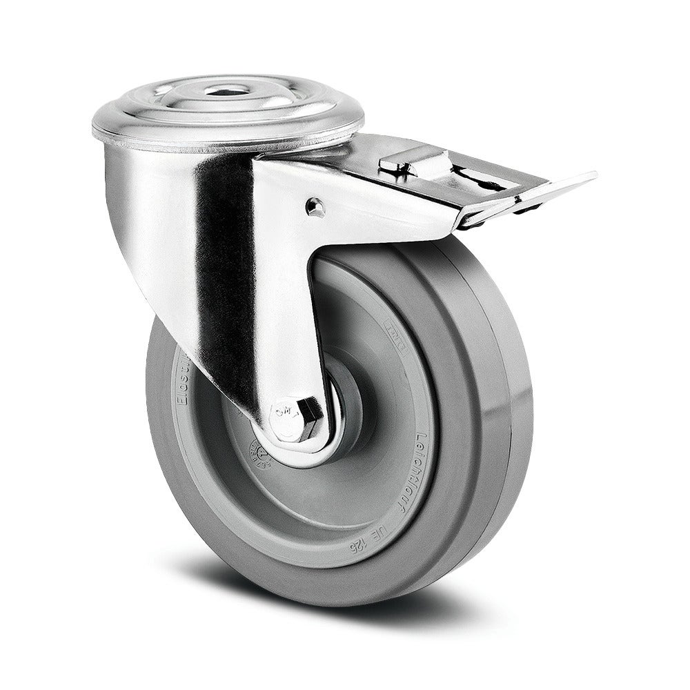 Swivel castor with total lock 125 mm