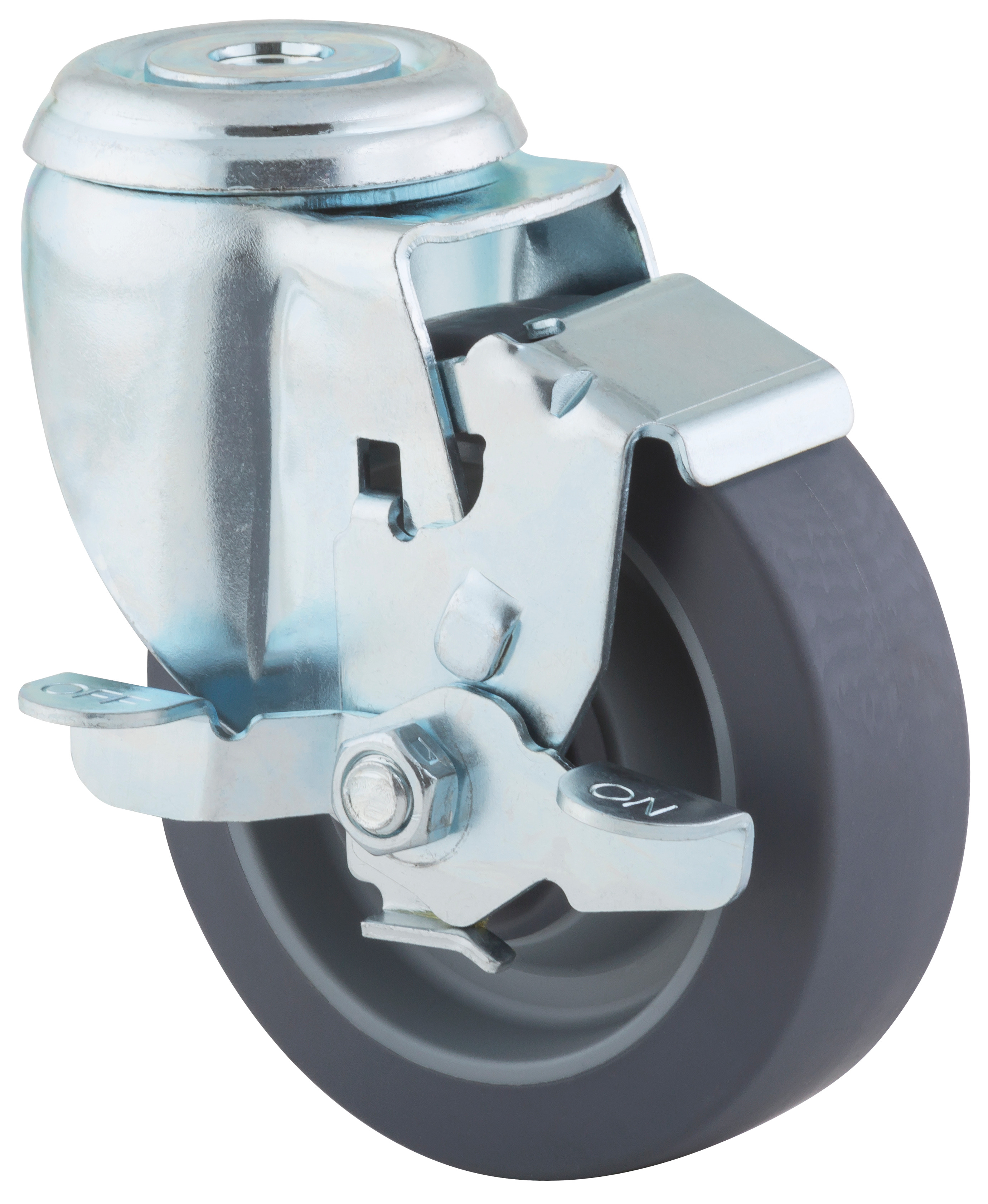Castor with butterfly wheel brake 4 in