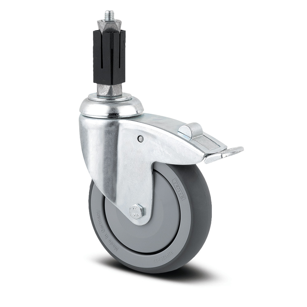 Swivel castor with total lock 125 mm