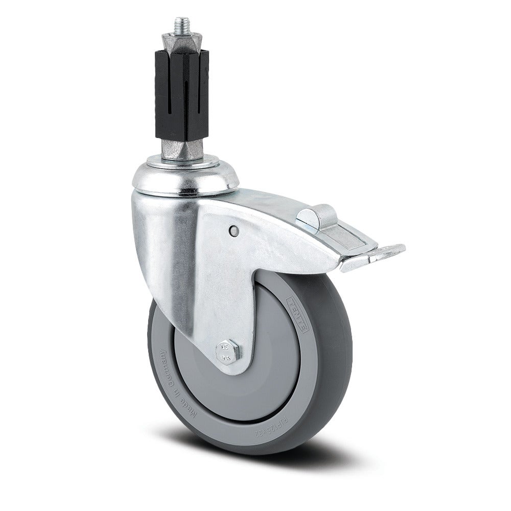 Swivel castor with total lock 125 mm